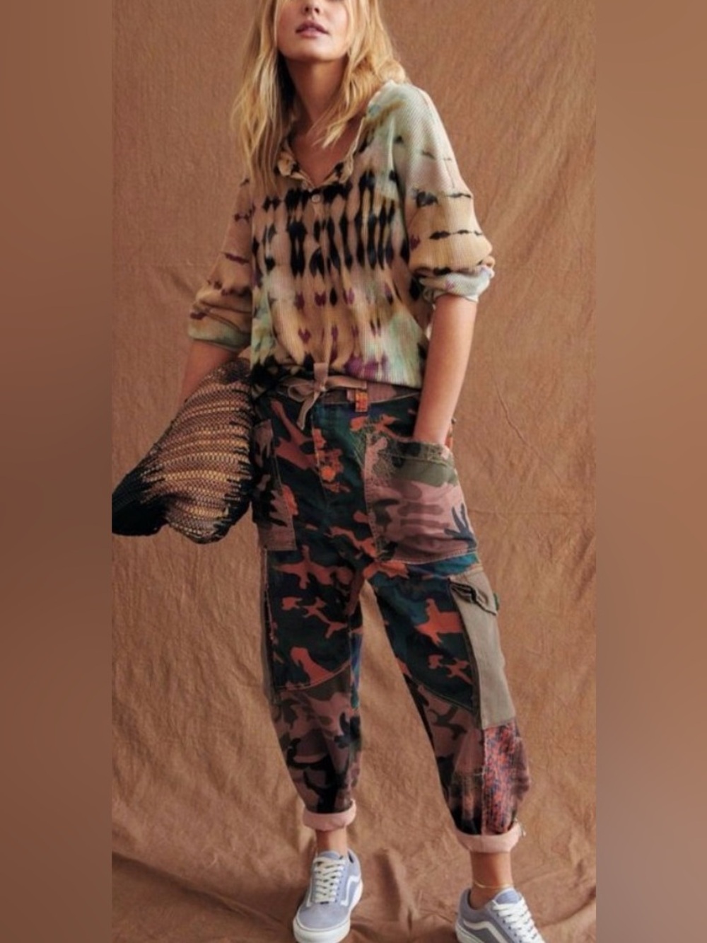Free People Zion Printed Harlem Camo Pants Size M